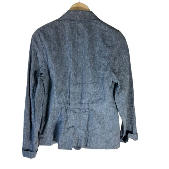 Anthropologie Cartonnier Blue Linen Blend Two Button Blazer Sz 6 - Picture 2 of 9